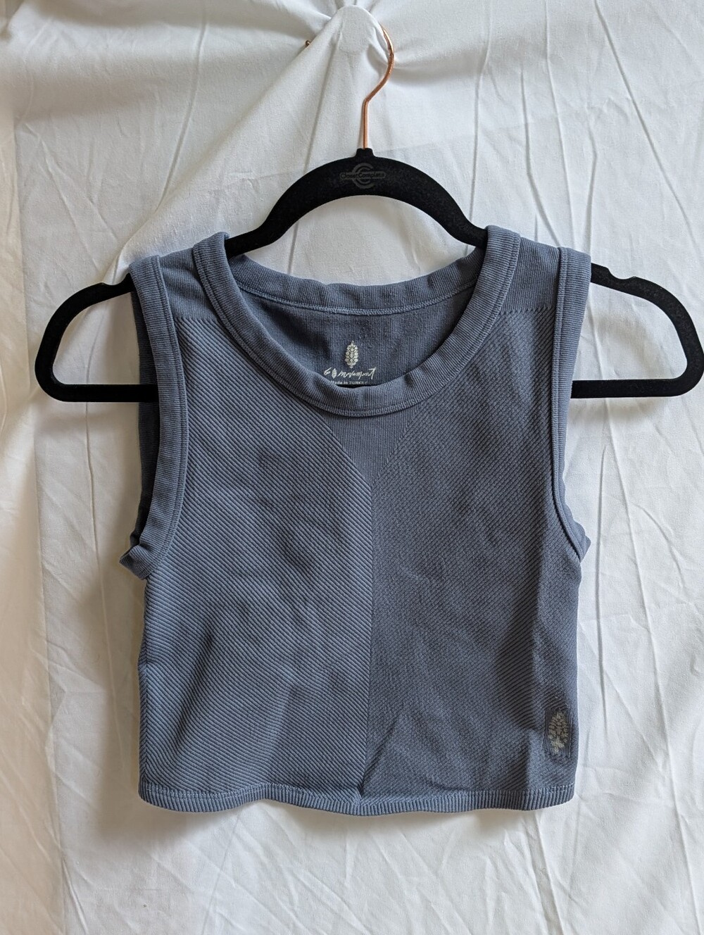 FP Movement by Free People Ribbed Crop Tank Top - Slate